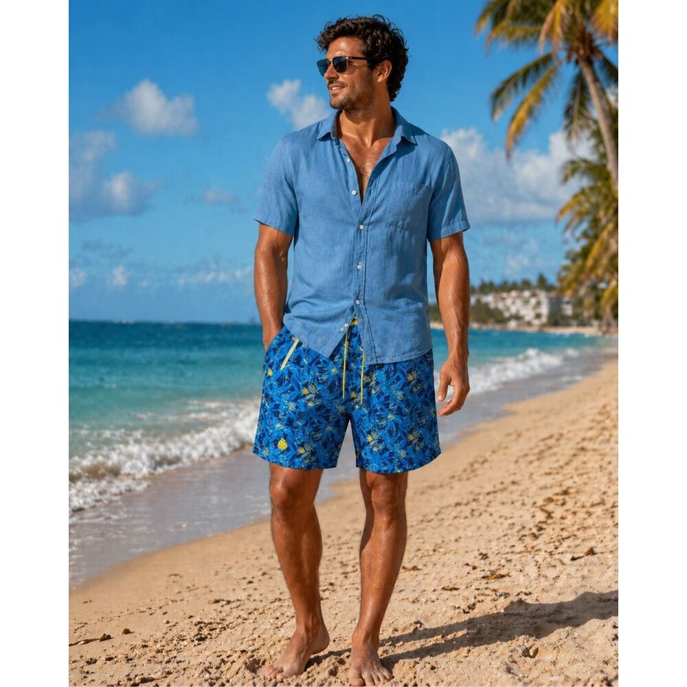 Stio Men's CFS Board Shorts Speedy Steam Painted Floral Size 38/16 #783